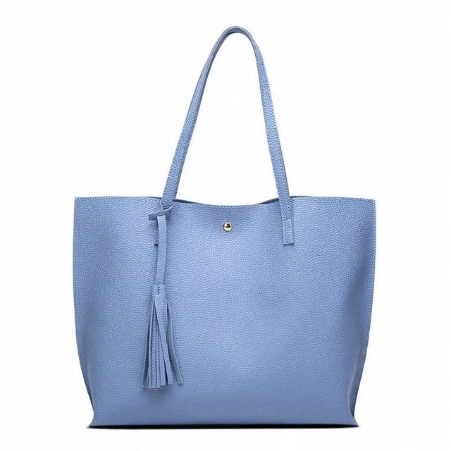 

Duża Torebka Torba Shopper Bag Z Frędzlem Kolory