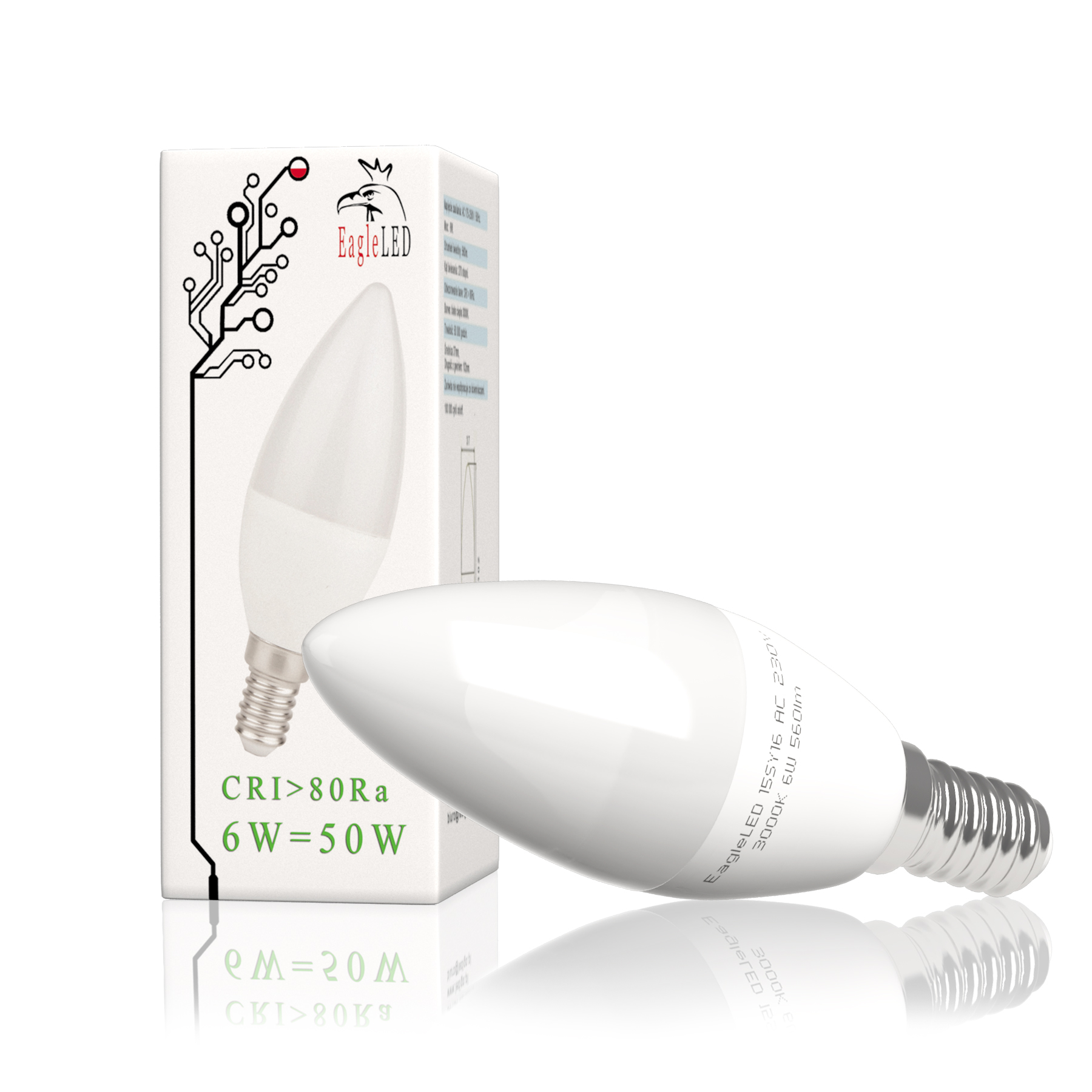 

Żarówka świeczka Led E14 C37 6W=50W ciepła CCD El