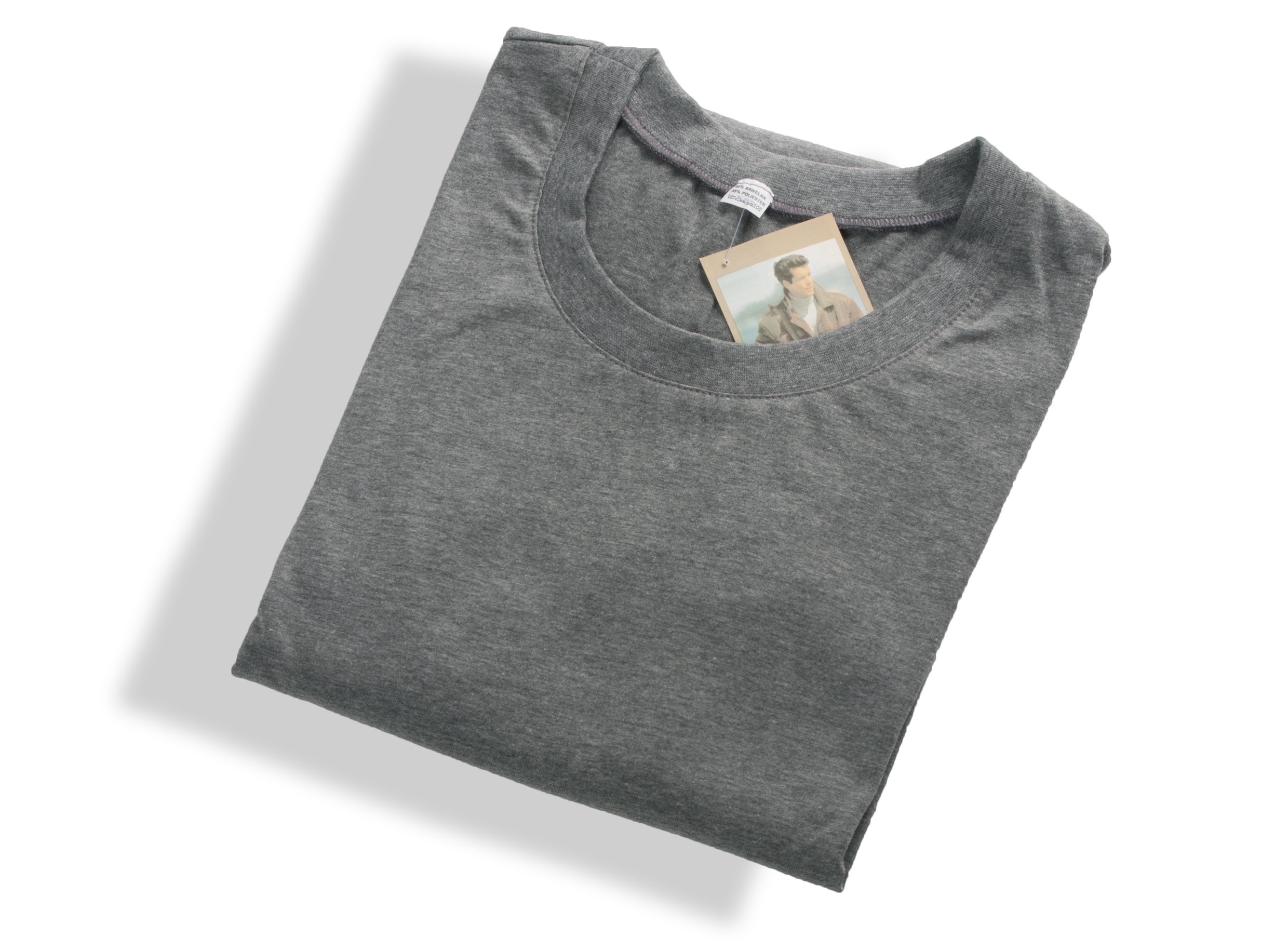 

Koszulka T-shirt męski duży baw. 4XL szary melanż
