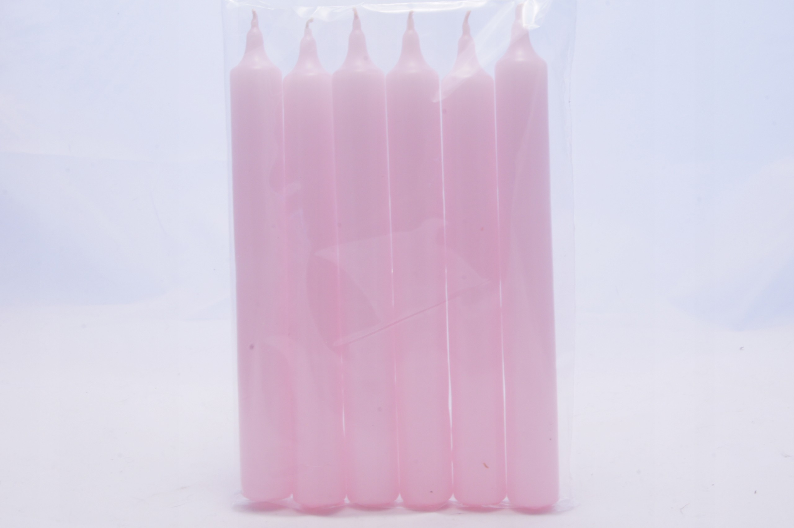 

Świeca stołowa Różowa jasna prosta producent 6szt