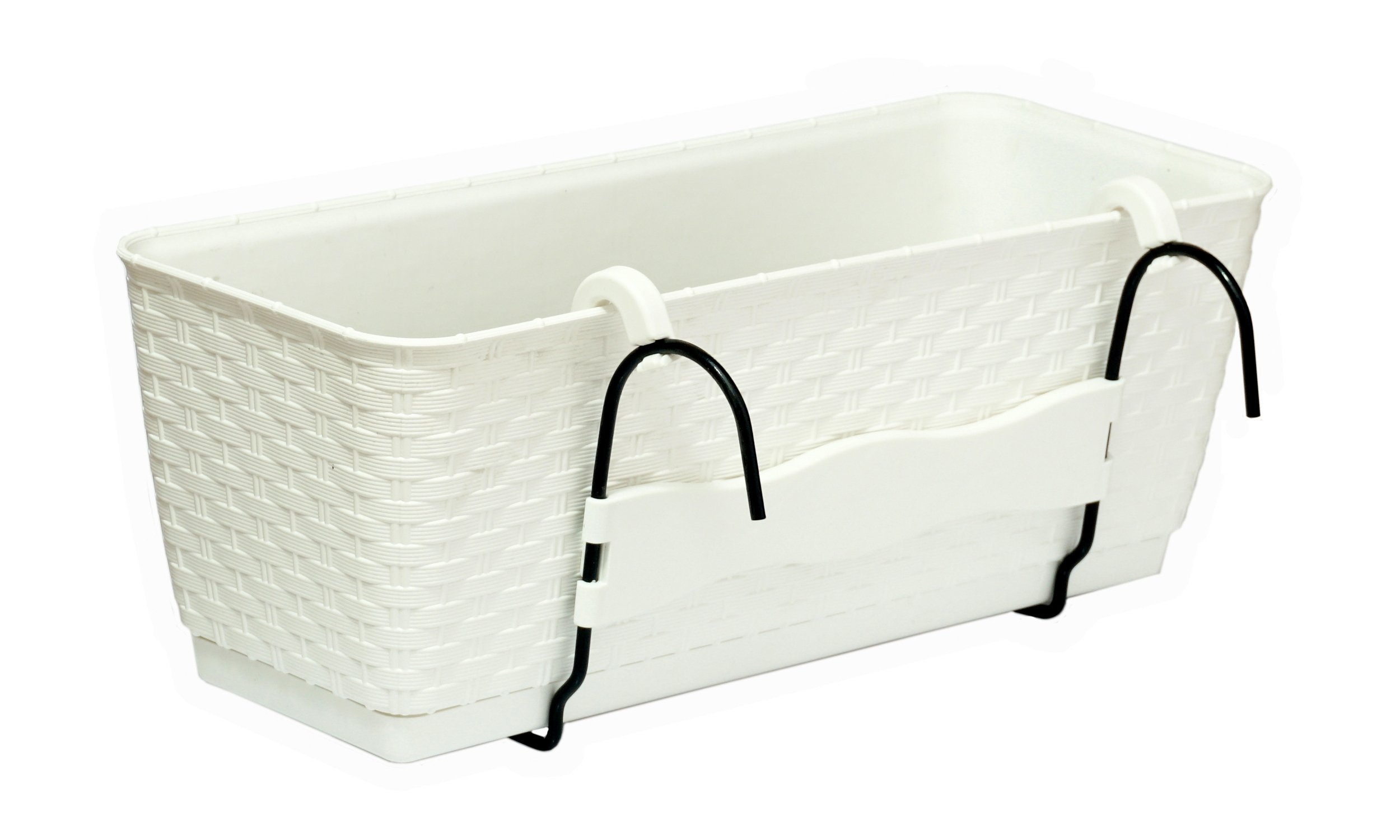 

Doniczka balkonowa z podstawką + Uchwyty 49xh17cm
