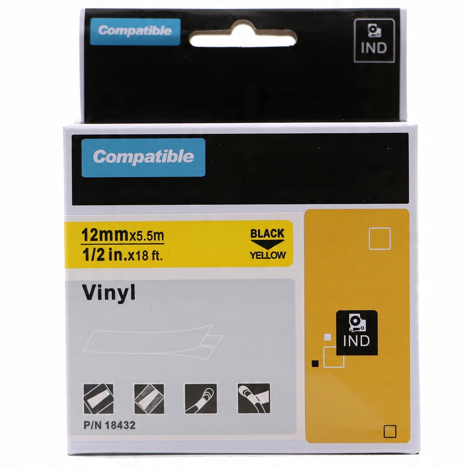 

Taśma Winylowa Do Dymo Rhino 18432 12mm Żółta