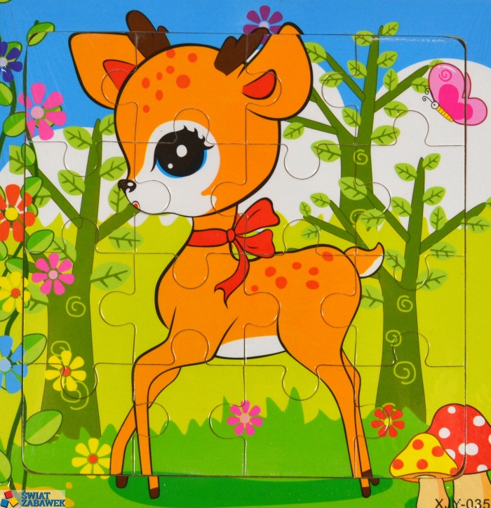 

Edukacyjne Puzzle Drewniane 16 elementów Sarenka