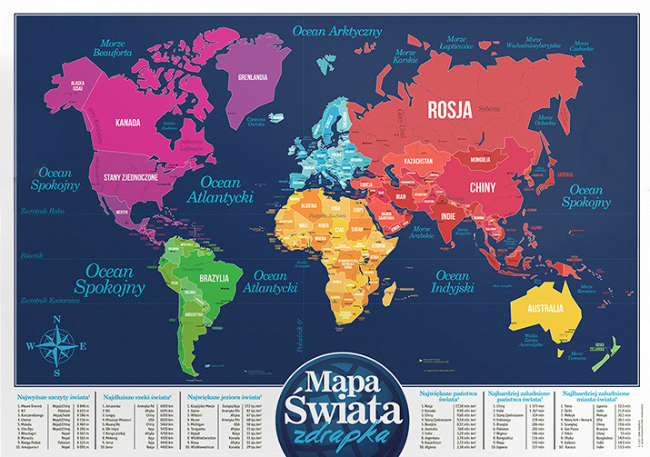 mapa świata polska Mapa świata zdrapka PRODUKT POLSKI 6983011715   Allegro.pl