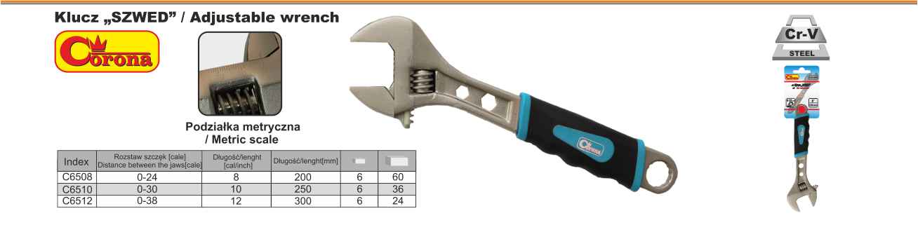 RICHMANN KLUCZ NASTAWNY SZWED 8'' 10'' 12'' ZESTAW Marka RICHMANN