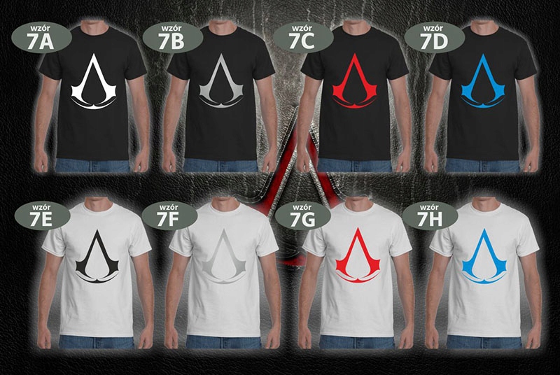 KOSZULKA T-SHIRT ASSASSIN'S CREED ASASYN TEKST L Kolor wielokolorowy