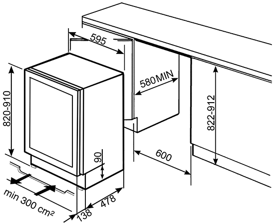 SMEG Chłodziarka na wino STAL CVI338XS OUTLET Model CVI338XS