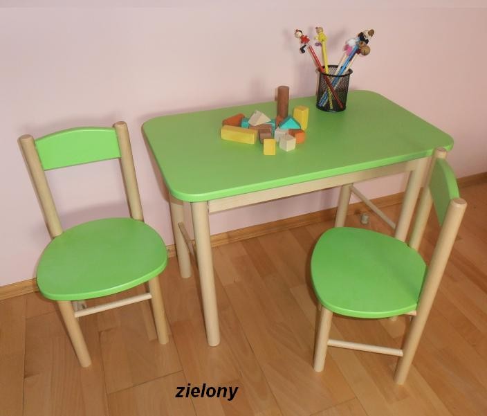 STOLIK + 2 KRZESEŁKA drewniane DLA DZIECI - KOLORY Płeć chłopcy