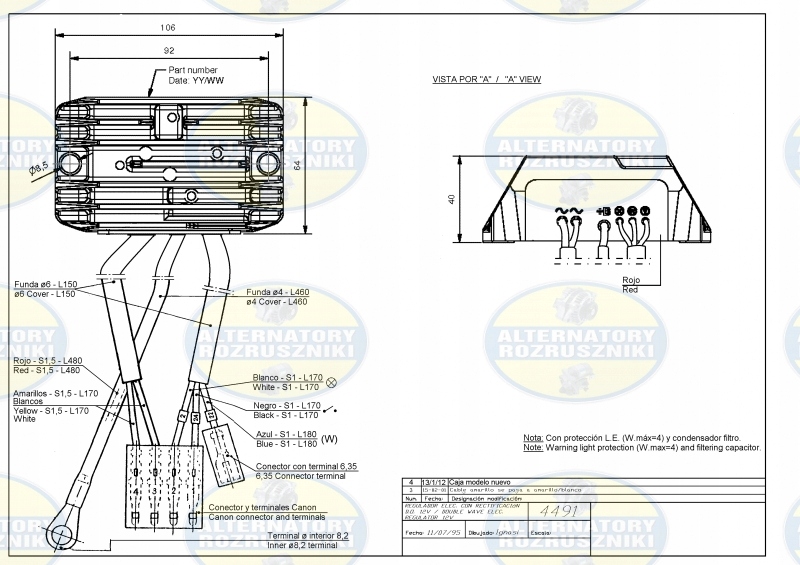 REF4491 SAPRISA Regulator napięcia Hatz Diesel 12V Producent części Inny
