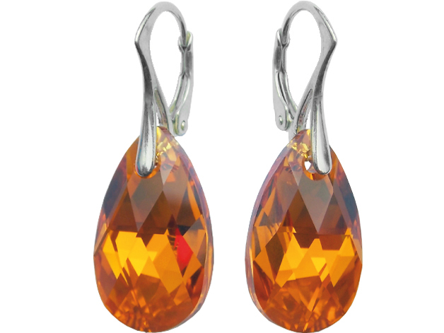 

Kolczyki Swarovski Migdał 22mm Topaz Ab