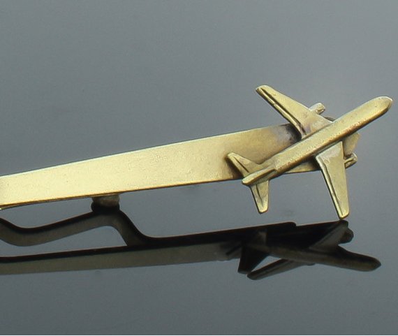 Prezent spinka do krawata mosiądz samolot boeing` Materiał inny
