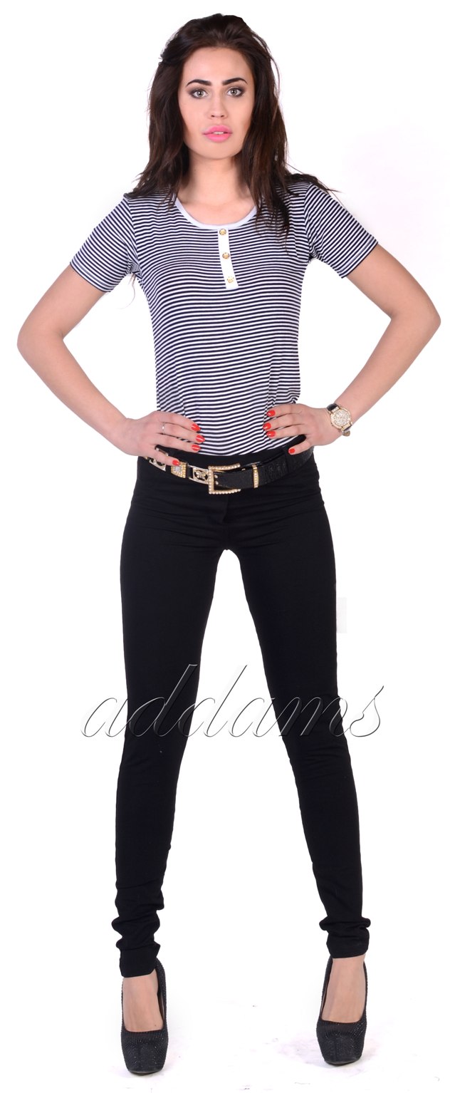 CZARNE SPODNIE DAMSKIE POLARY DUŻE ROZM 406A Model P406A