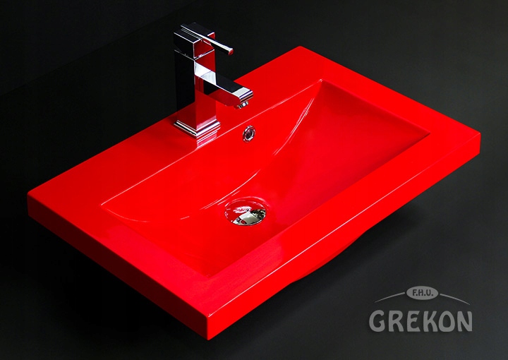 Obdĺžnikové umývadlo 60x39cm Clever-600 červené Obdĺžnikový typ