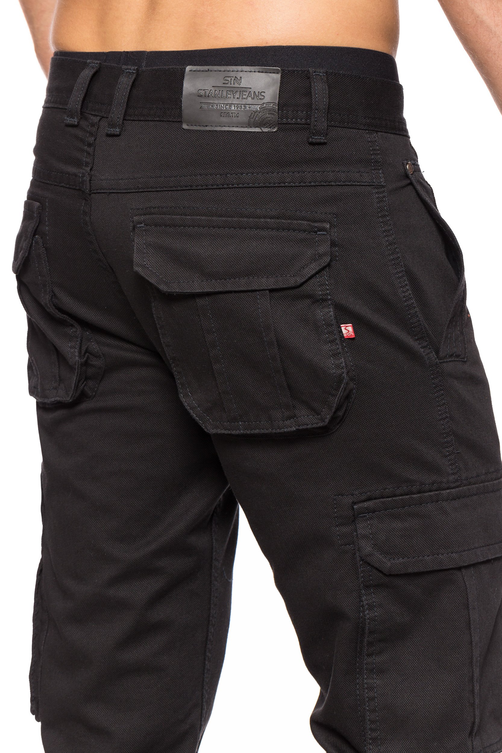 BOJÓWKI MĘSKIE STANLEY JEANS CZARNE - 84cm/L33 Materiał dominujący bawełna