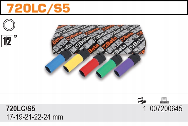 BETA ZESTAW NASADEK UDAROWYCH 5 SZTUK 720LC/S5 EAN (GTIN) 8014230785875