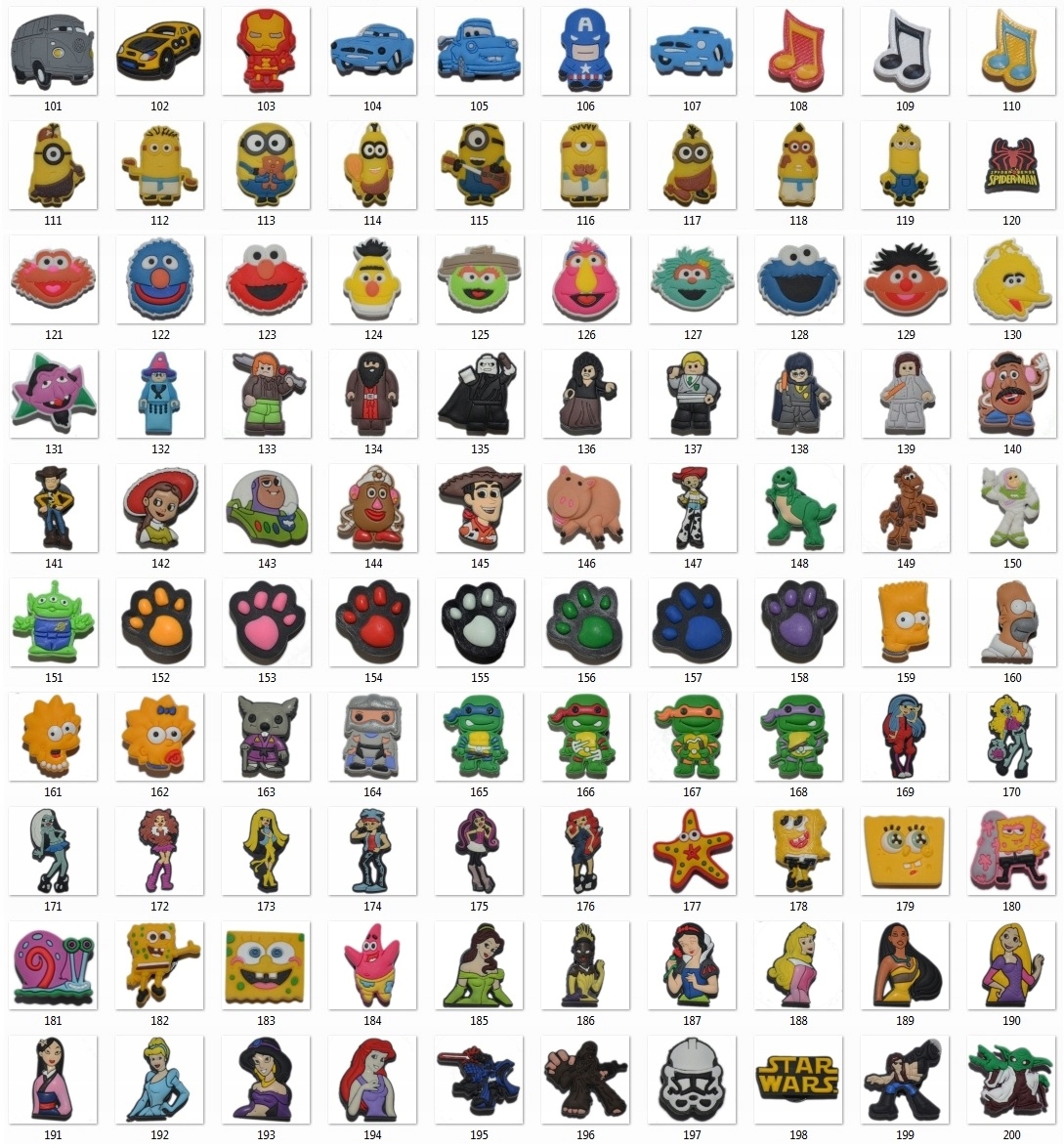 Gadżet - Przypinki do Crocs - ponad 1500 wzorów Rozmiar 0