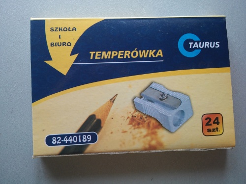 Temperówka metalowa pojedyncza mała 1 otwór Marka Taurus