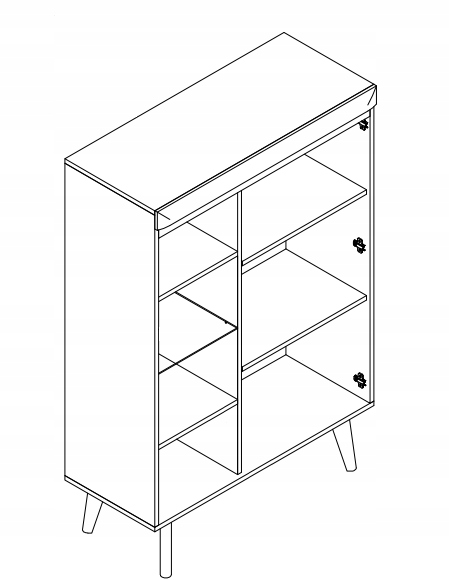 NORTH 5 witryna z półkami POŁYSK styl skandynawski Kolekcja NORTH