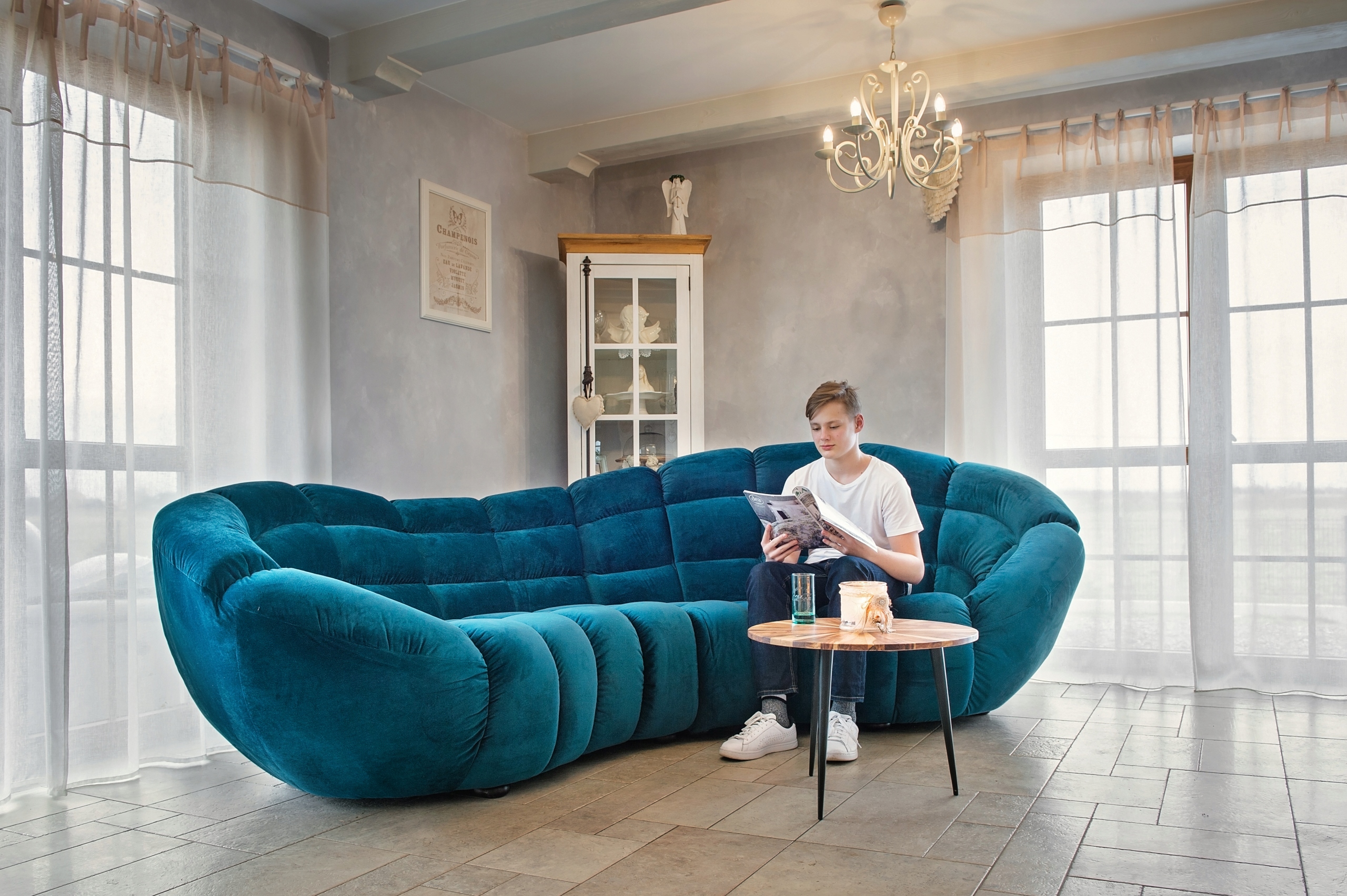 Овальный диван Retro Turquoise