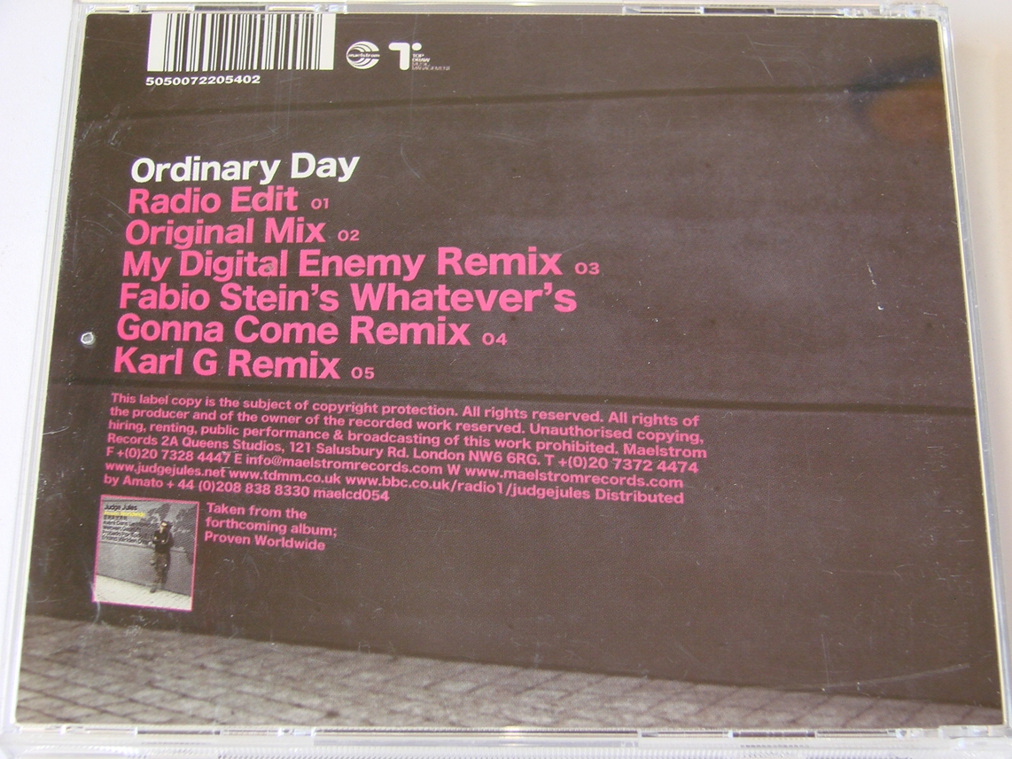 Judge Jules + Katie Marne - Ordinary Day Mcd NOWA Gatunek single