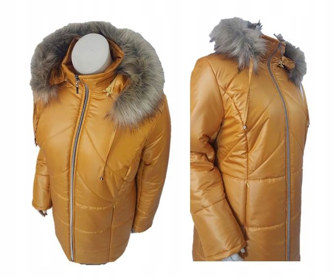 PŁASZCZYK ZIMOWY OCIEPLANY KURTKA ZIMOWA XL 44 46 Rękaw długi rękaw