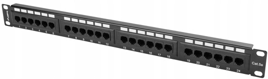 

Patch Panel 24 Port 1U KAT.5E Utp Czarny Lanberg