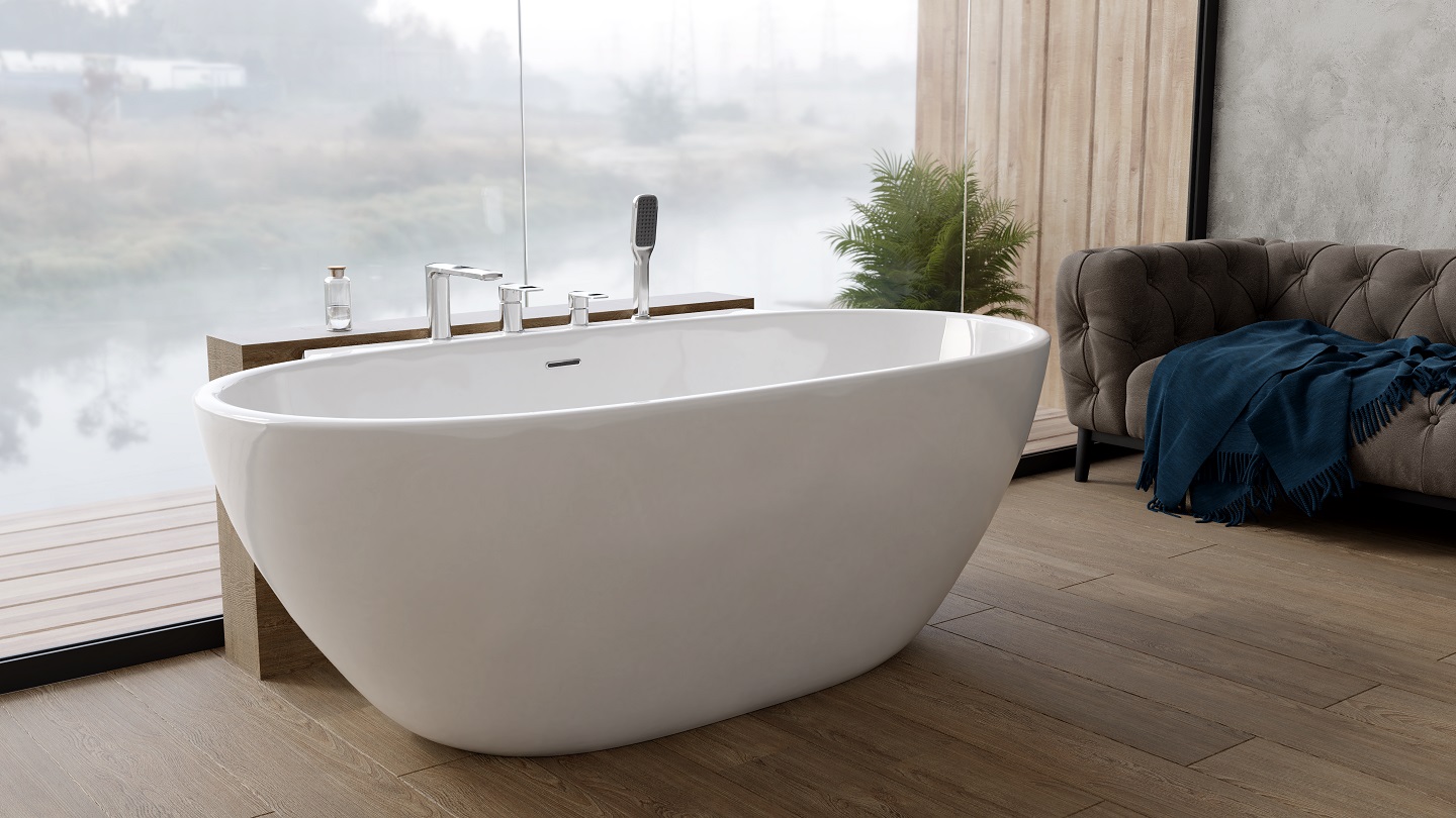 Wanna WOLNOSTOJĄCA MANDAL 170x85 + CZARNA BATERIA