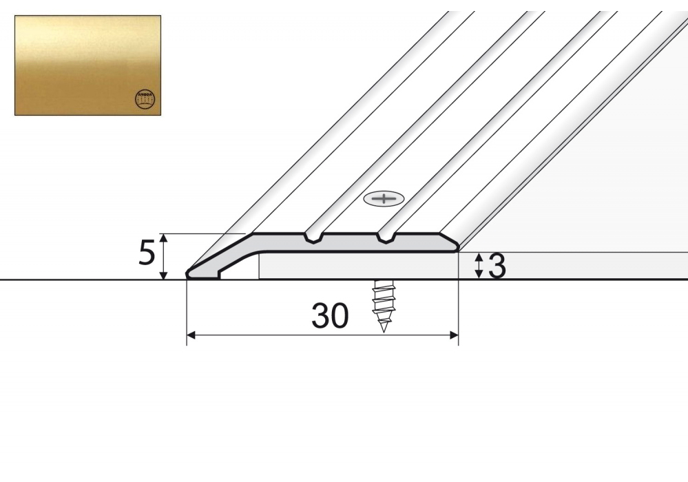 

Listwa mocująca do wykładzin A01 Złoto 120cm