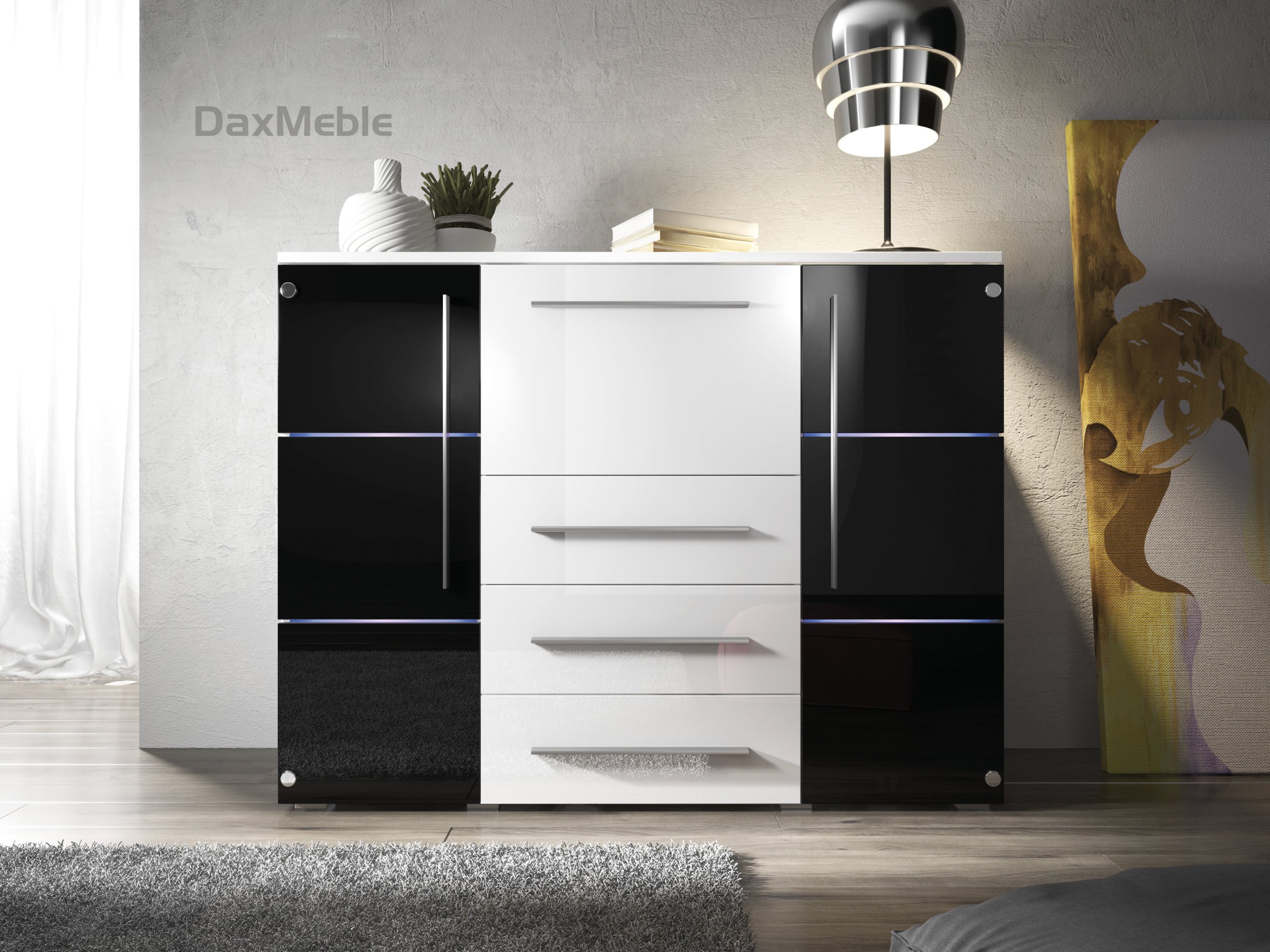 Komoda na wysoki połysk, LED GRATIS! Marka inna