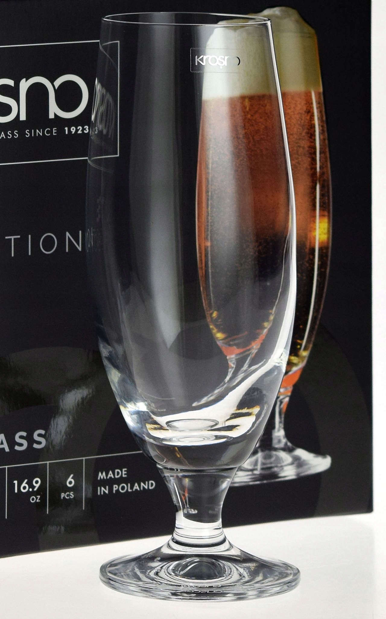 Pokale do piwa szklanki Krosno PRESTIGE 500 ml Kolor przezroczysty