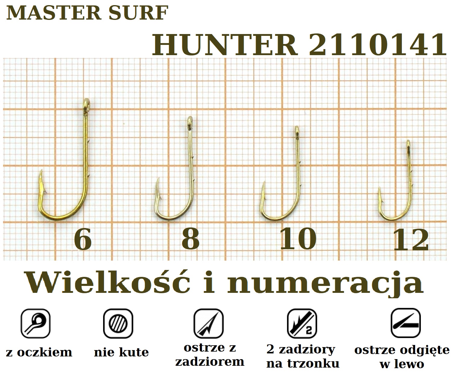 10 x HACZYK Z OCZKIEM HUNTER OKOŃ PERCH Nr.12 - 2110141 12 - 8370274216 