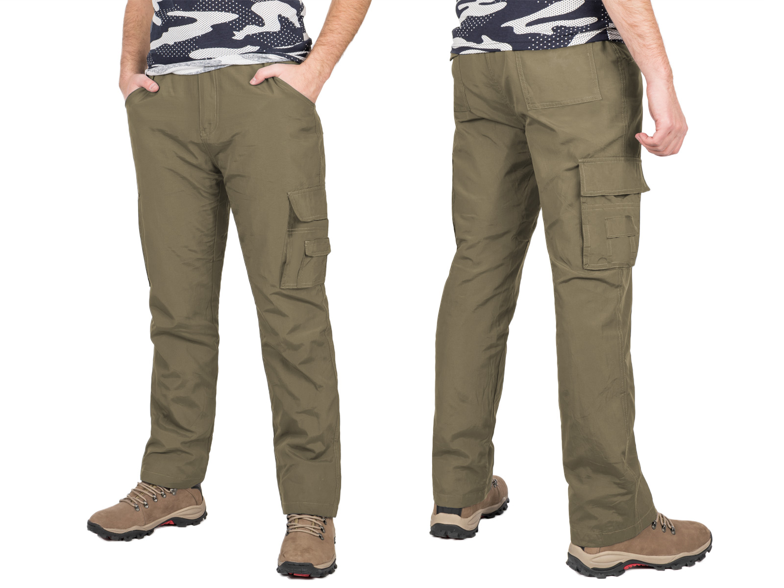 

Spodnie Męskie Bojówki Trekkingowe 804 r M khaki