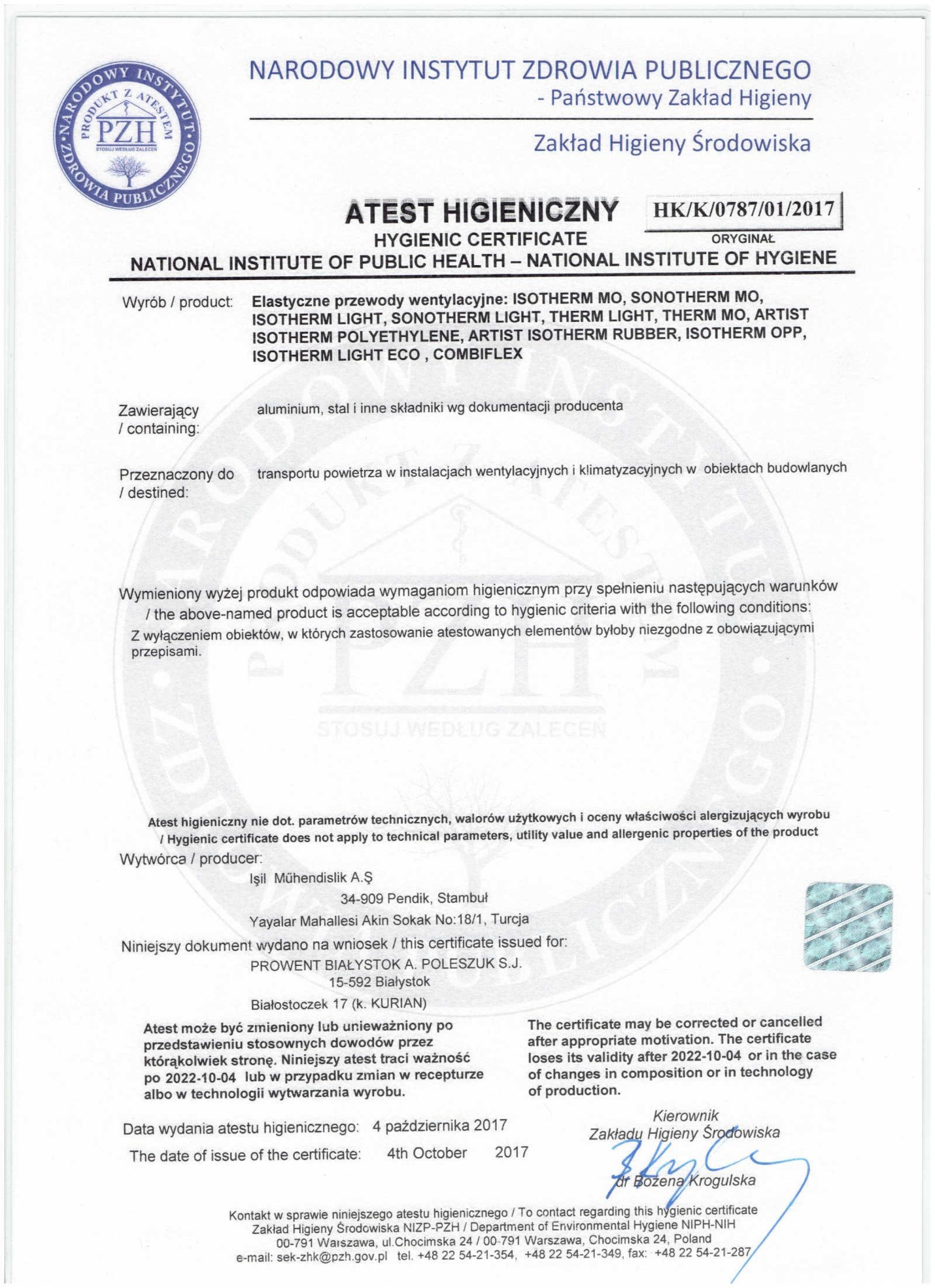 FLEXIVA KANAŁ ELASTYCZNY RURA IZOLOWANA ISOTHERM LIGHT ŚR. 160mm 140°C 10m Marka Flexiva