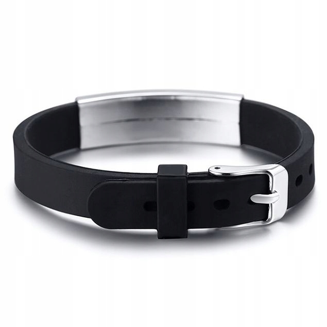 OPASKA ICE BRANSOLETKA RATUNKOWA ZE SWOIM GRAWEREM Materiał kauczuk stal