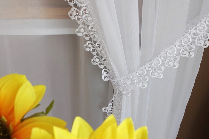 WOAL Z GIPIURA + ZASŁONY FIRANKI GIPIURA 500x250 ! Materiał woal