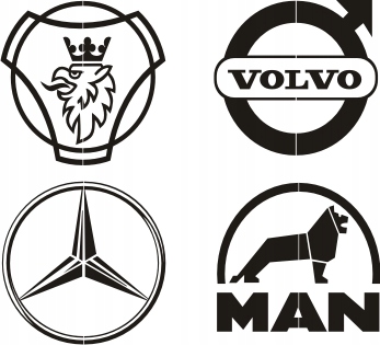 Наклейки - логотип на двери полуприцепа разные