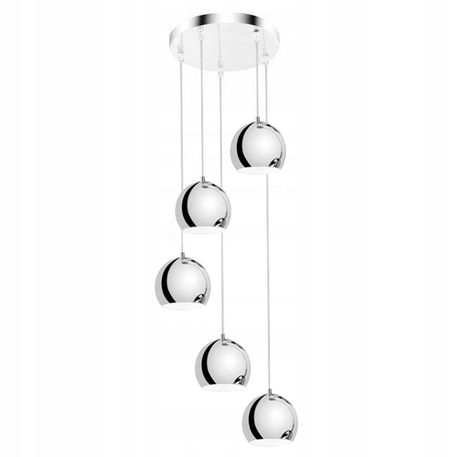 

Nowoczesna Lampa Wisząca,żyrandol Kula Chrom 2-200
