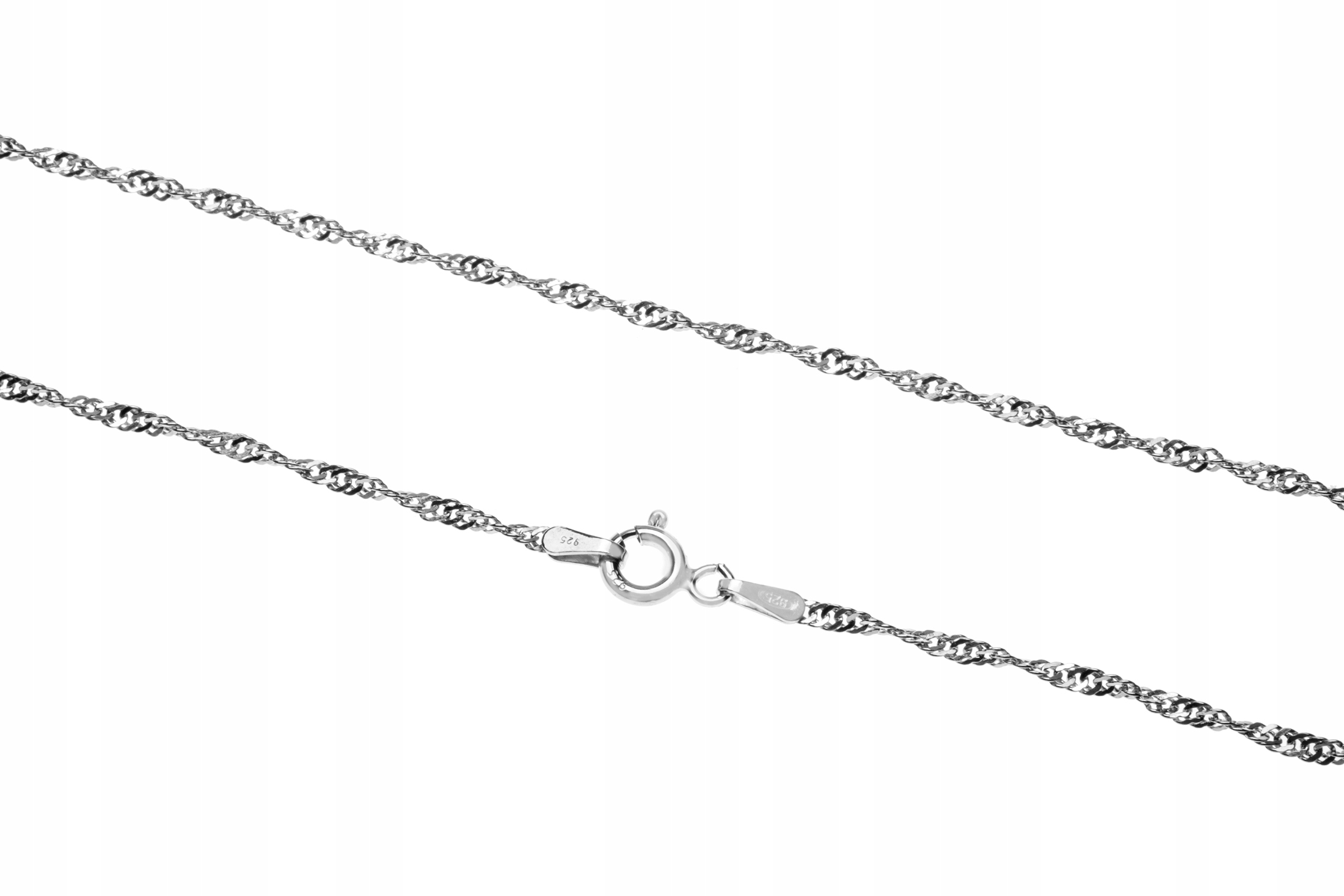 

Srebrny Łańcuszek Singapur 45CM 1,8GRAM Rodowany