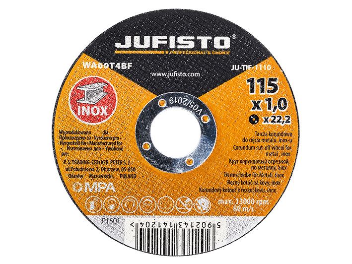 

Tarcza do cięcia inoxu 115x1,0x22,2mm Jufisto