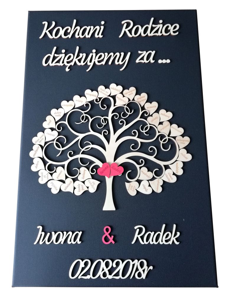 

Podziękowanie dla rodziców Ślub drzewko 40x60