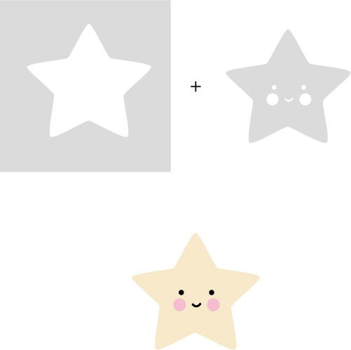 ШАБЛОН ДЛЯ РИСОВАНИЯ УЛЫБАЮЩАЯСЯ ЗВЕЗДОЧКА 25x23cm