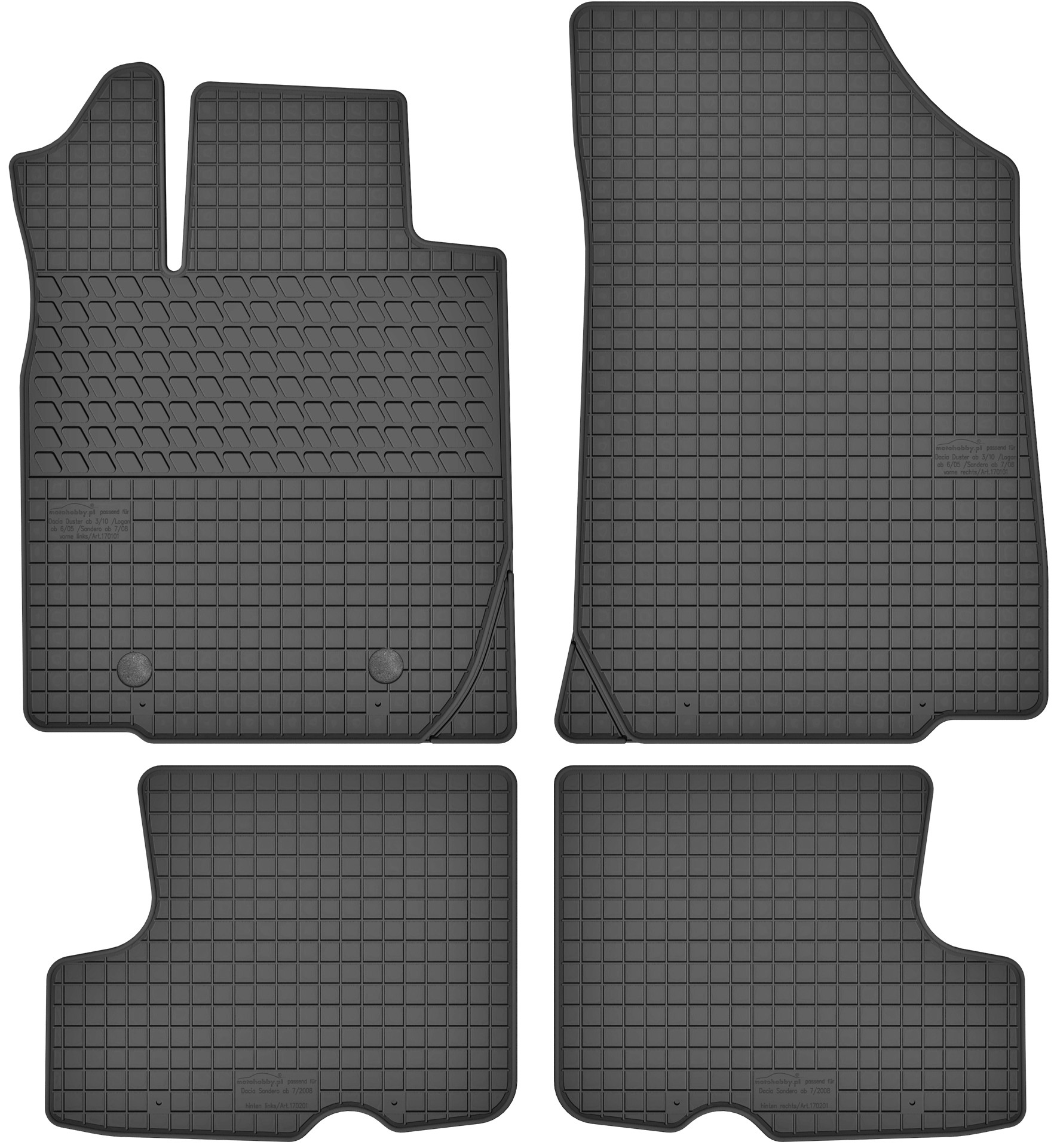 

Dywaniki gumowe komplet do Dacia Sandero I 1 08-12