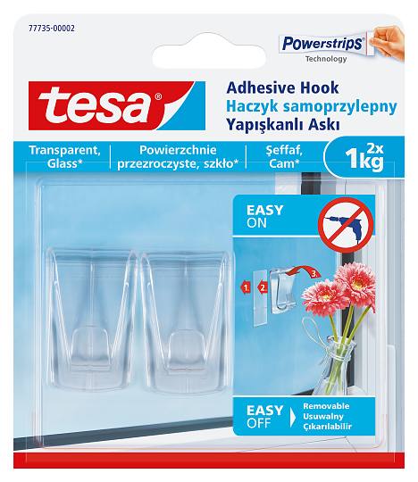 

Tesa 77735 Samoprzylepne Haczyki na szkło 1kg x2sz