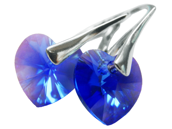 

Kolczyki Swarovski Serce Heart 10mm Sapphire Ab