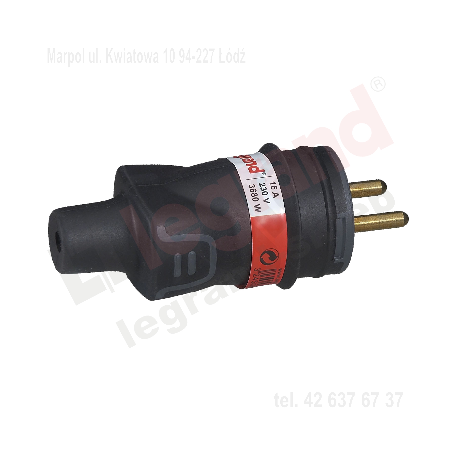 LEGRAND WTYCZKA 2P+Z CZARNA GUMOWA IP44 Rodzaj prosta