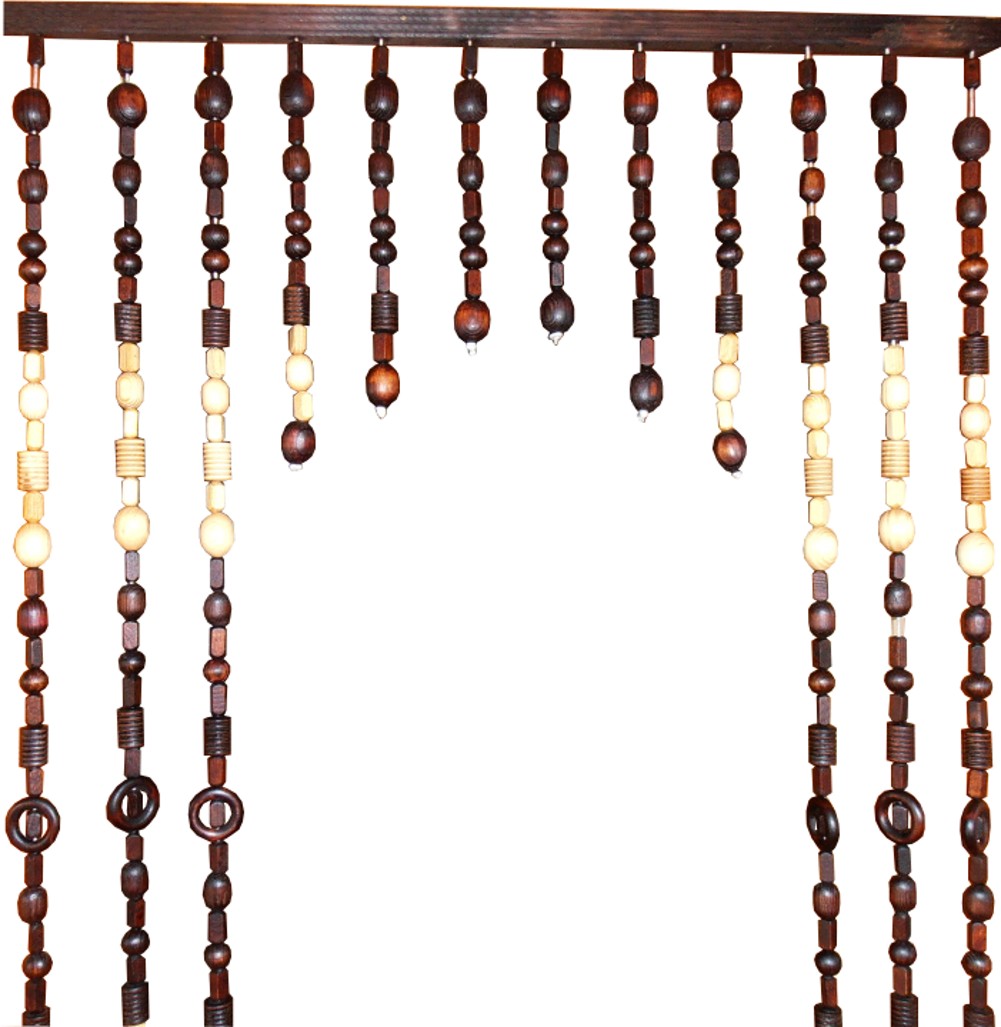 ZASŁONA WYCIĘTA - PARAWAN DREWNO KORALIKI -100cm - Marka Polska