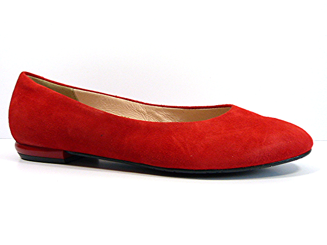 Boty Sala 37 červené, široké baleríny, kůže 87