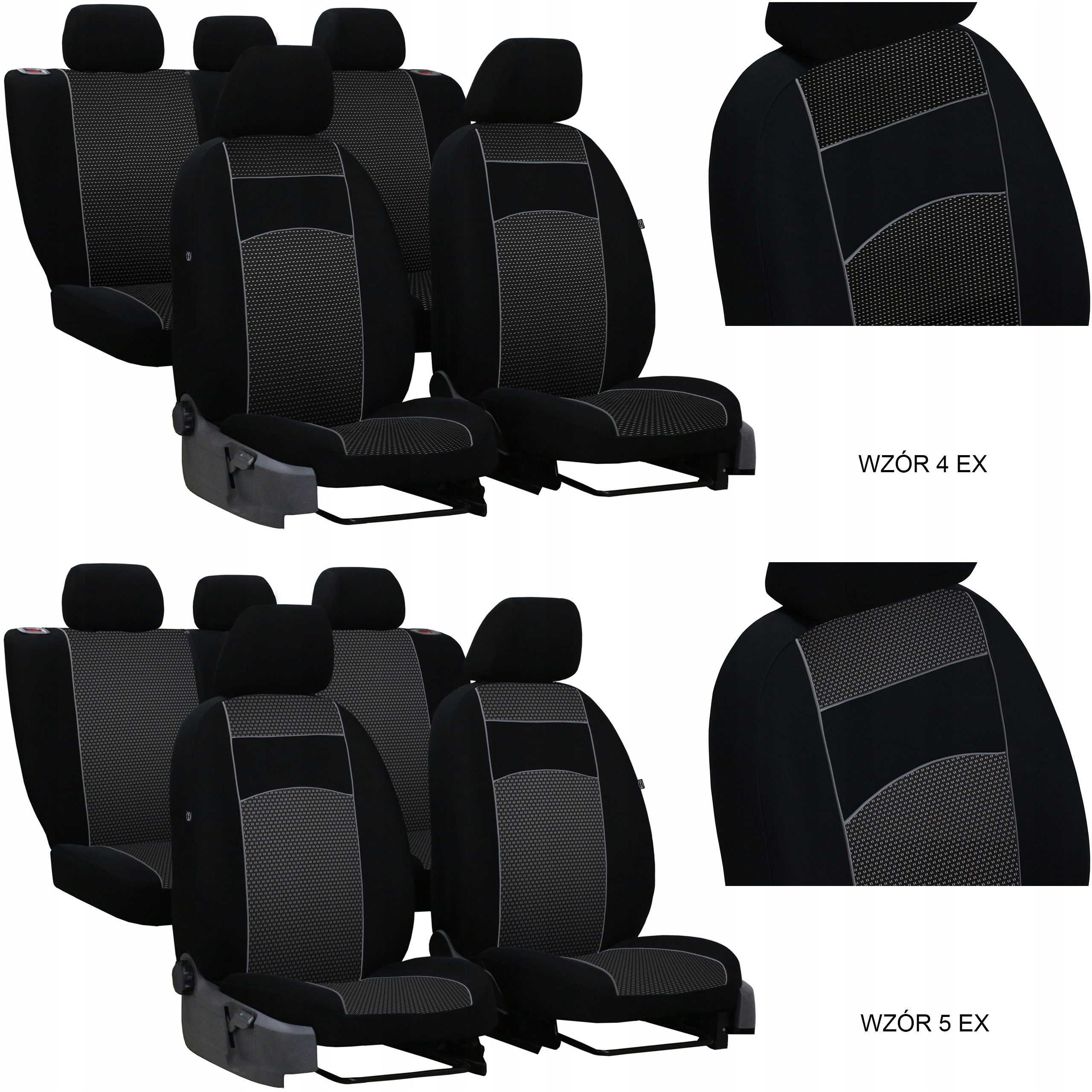 GRUBE POKROWCE MIAROWE VIP NA FOTELE SEAT IBIZA 5 Kolor czarny czerwony niebieski szary