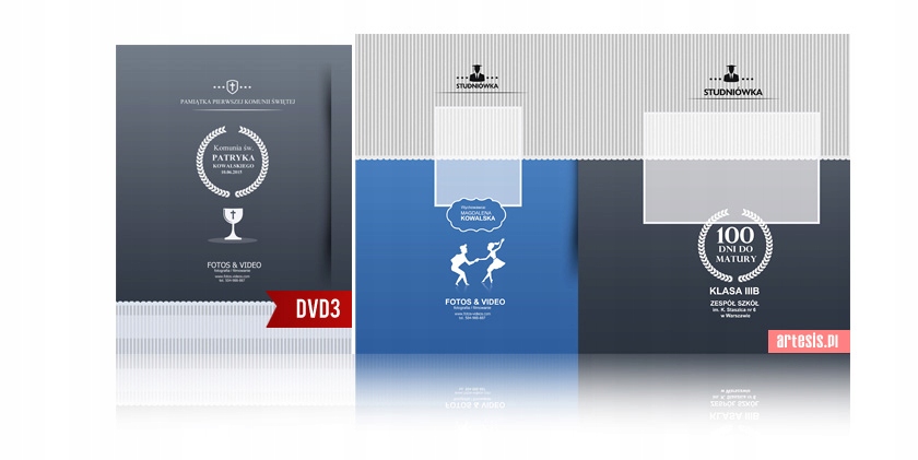 Okładki na Płyty DVD 3 Studniówka Chrzest Komunia Kod producenta okładki dvd3