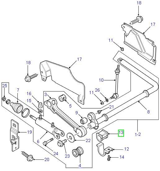 Guma stabilizatora Land Rover Discovery II 2 z ACE Producent części OE